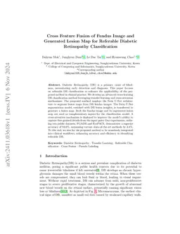 Cross Feature Fusion of Fundus Image and Generated Lesion Map for
  Referable Diabetic Retinopathy Classification