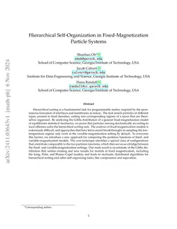 Hierarchical Self-Organization in Fixed-Magnetization Particle Systems