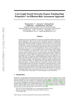 Can Graph Neural Networks Expose Training Data Properties? An Efficient
  Risk Assessment Approach