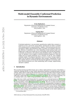 Multi-model Ensemble Conformal Prediction in Dynamic Environments