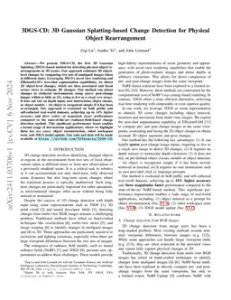 3DGS-CD: 3D Gaussian Splatting-based Change Detection for Physical Object Rearrangement