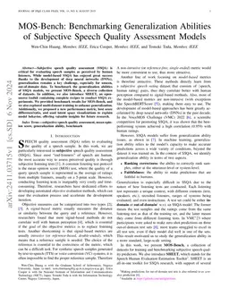 MOS-Bench: Benchmarking Generalization Abilities of Subjective Speech
  Quality Assessment Models
