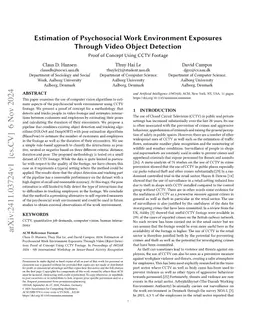 Estimation of Psychosocial Work Environment Exposures Through Video
  Object Detection. Proof of Concept Using CCTV Footage