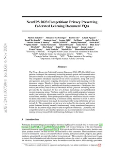 NeurIPS 2023 Competition: Privacy Preserving Federated Learning Document VQA