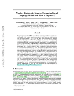 Number Cookbook: Number Understanding of Language Models and How to Improve It