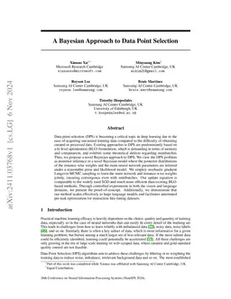 A Bayesian Approach to Data Point Selection