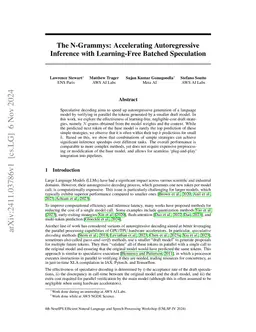 The N-Grammys: Accelerating Autoregressive Inference with Learning-Free
  Batched Speculation