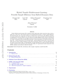 Hybrid Transfer Reinforcement Learning: Provable Sample Efficiency from
  Shifted-Dynamics Data