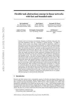 Flexible task abstractions emerge in linear networks with fast and bounded units