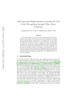 Self-supervised Representation Learning for Cell Event Recognition
  through Time Arrow Prediction