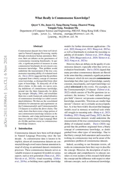 What Really is Commonsense Knowledge?