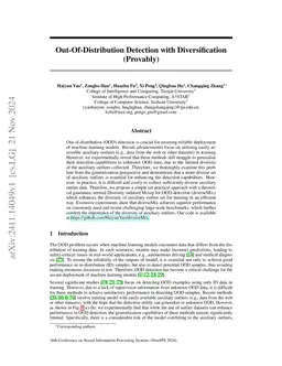 Out-Of-Distribution Detection with Diversification (Provably)