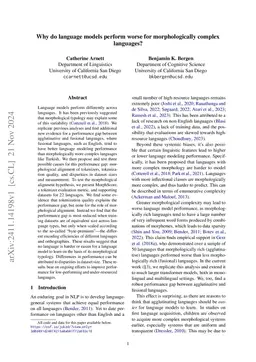 Why do language models perform worse for morphologically complex
  languages?
