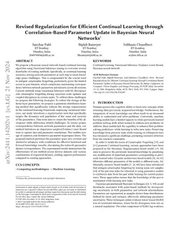 Revised Regularization for Efficient Continual Learning through
  Correlation-Based Parameter Update in Bayesian Neural Networks
