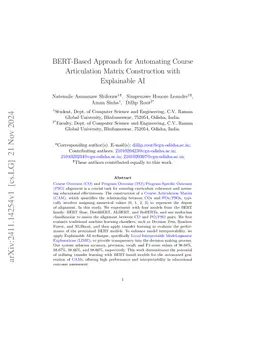 BERT-Based Approach for Automating Course Articulation Matrix
  Construction with Explainable AI