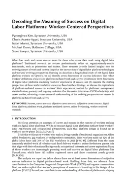 Decoding the Meaning of Success on Digital Labor Platforms:
  Worker-Centered Perspectives
