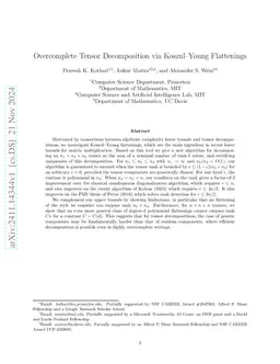 Overcomplete Tensor Decomposition via Koszul-Young Flattenings