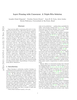 Layer Pruning with Consensus: A Triple-Win Solution