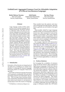 UnifiedCrawl: Aggregated Common Crawl for Affordable Adaptation of LLMs
  on Low-Resource Languages