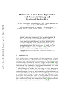 Multimodal 3D Brain Tumor Segmentation with Adversarial Training and
  Conditional Random Field