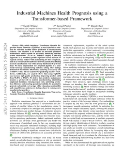 Industrial Machines Health Prognosis using a Transformer-based Framework