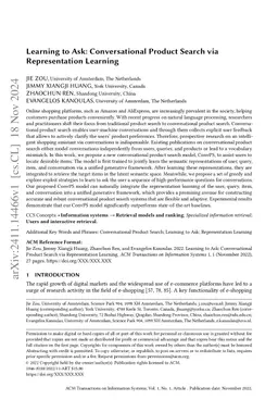 Learning to Ask: Conversational Product Search via Representation
  Learning