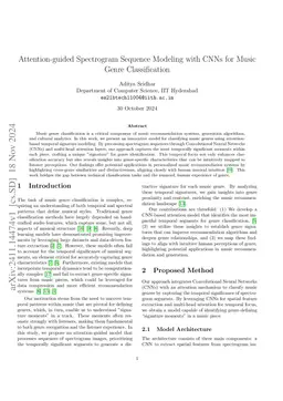 Attention-guided Spectrogram Sequence Modeling with CNNs for Music Genre
  Classification