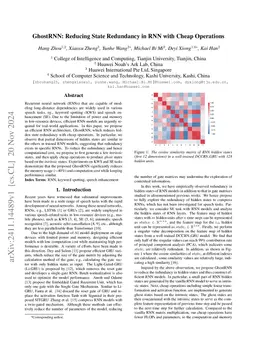 GhostRNN: Reducing State Redundancy in RNN with Cheap Operations