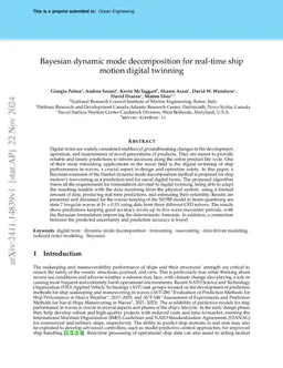 Bayesian dynamic mode decomposition for real-time ship motion digital
  twinning