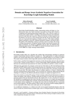 Domain and Range Aware Synthetic Negatives Generation for Knowledge
  Graph Embedding Models