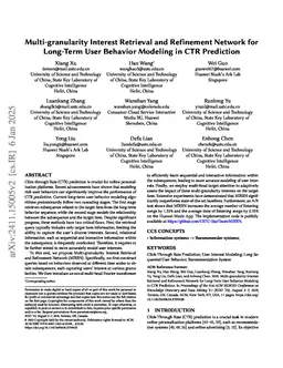 Multi-granularity Interest Retrieval and Refinement Network for Long-Term User Behavior Modeling in CTR Prediction