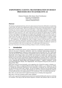 Empowering Clients - Transformation of Design Processes Due to Generative AI