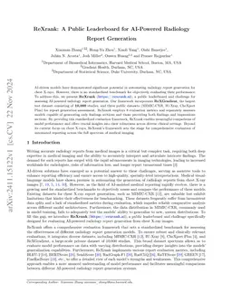ReXrank: A Public Leaderboard for AI-Powered Radiology Report Generation