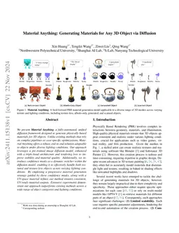 Material Anything: Generating Materials for Any 3D Object via Diffusion