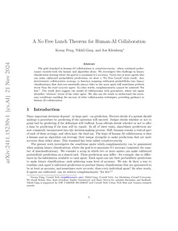 A No Free Lunch Theorem for Human-AI Collaboration