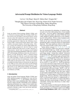 Adversarial Prompt Distillation for Vision-Language Models