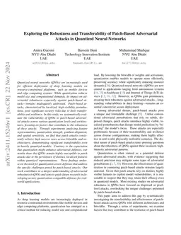 Exploring the Robustness and Transferability of Patch-Based Adversarial Attacks in Quantized Neural Networks