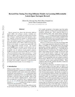 Reward Fine-Tuning Two-Step Diffusion Models via Learning Differentiable Latent-Space Surrogate Reward