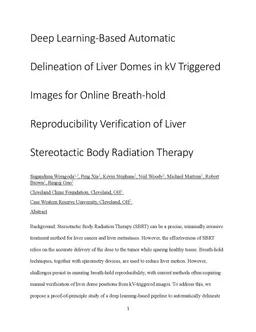 Deep Learning-Based Automatic Delineation of Liver Domes in kV Triggered
  Images for Online Breath-hold Reproducibility Verification of Liver
  Stereotactic Body Radiation Therapy