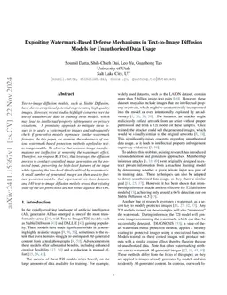 Exploiting Watermark-Based Defense Mechanisms in Text-to-Image Diffusion
  Models for Unauthorized Data Usage