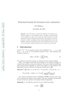 Extremal bounds for Gaussian trace estimation