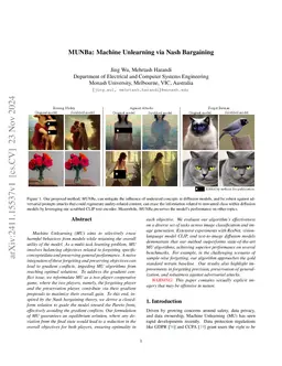 MUNBa: Machine Unlearning via Nash Bargaining