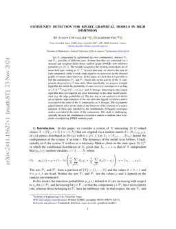 Community detection for binary graphical models in high dimension