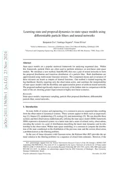 Learning state and proposal dynamics in state-space models using differentiable particle filters and neural networks
