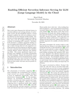 Enabling Efficient Serverless Inference Serving for LLM (Large Language
  Model) in the Cloud