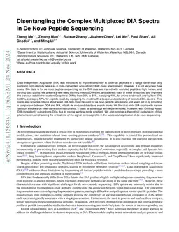 Disentangling the Complex Multiplexed DIA Spectra in De Novo Peptide Sequencing