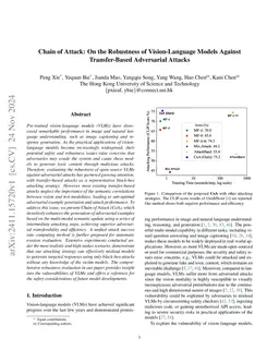 Chain of Attack: On the Robustness of Vision-Language Models Against
  Transfer-Based Adversarial Attacks