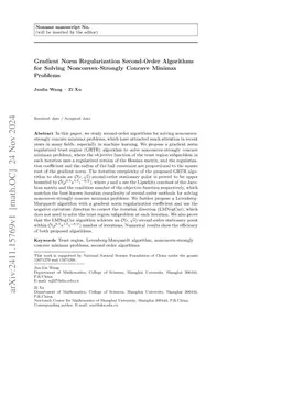 Gradient Norm Regularization Second-Order Algorithms for Solving Nonconvex-Strongly Concave Minimax Problems