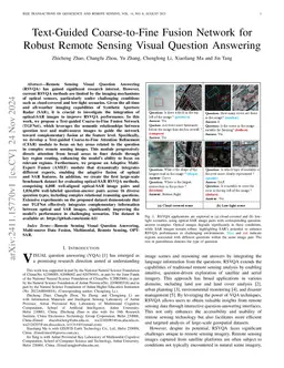 Text-Guided Coarse-to-Fine Fusion Network for Robust Remote Sensing Visual Question Answering