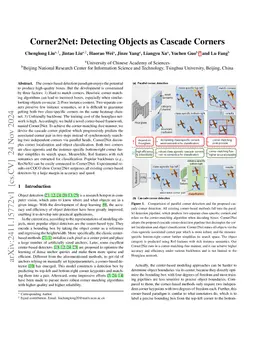 Corner2Net: Detecting Objects as Cascade Corners